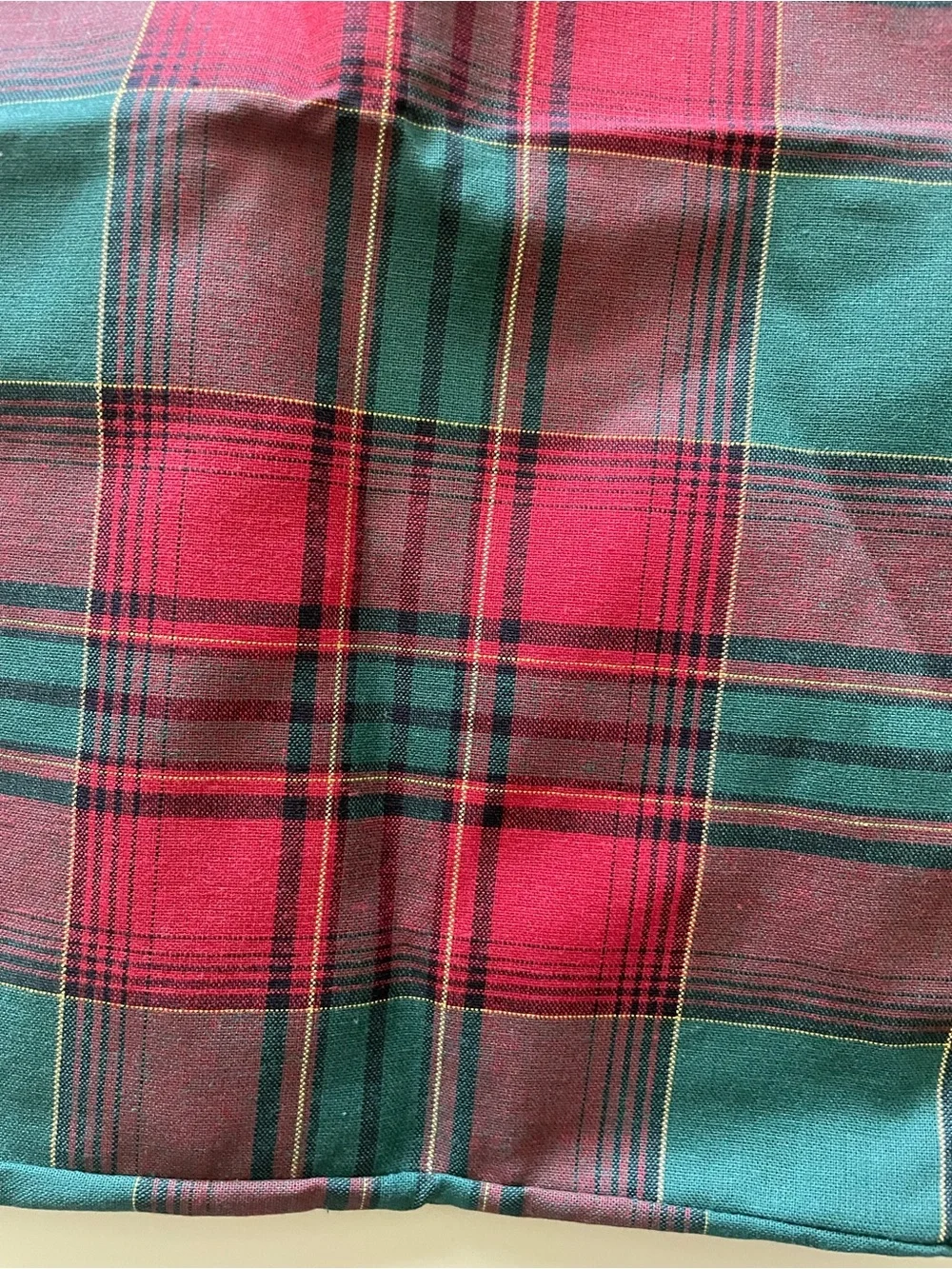 Longaberger Basket Liner Newspaper Plaid W15 1/8” x H14 1/4”